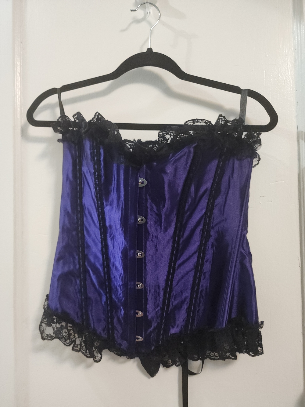 Purple Satin Lace Corset Top